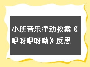 小班音樂律動教案《咿呀咿呀呦》反思