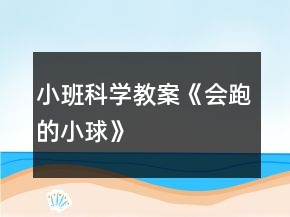 小班科學(xué)教案《會(huì)跑的小球》