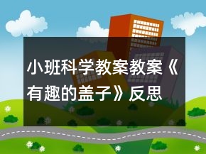小班科學(xué)教案教案《有趣的蓋子》反思