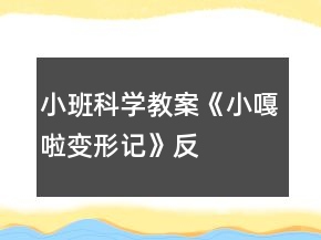小班科學教案《“小嘎啦”變形記》反思