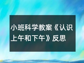 小班科學教案《認識上午和下午》反思