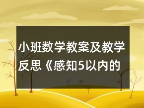 小班數(shù)學教案及教學反思《感知5以內(nèi)的數(shù)》