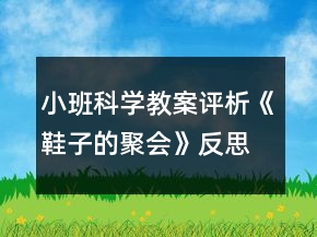小班科學(xué)教案評(píng)析《鞋子的聚會(huì)》反思