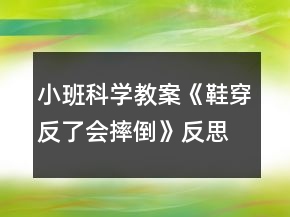 小班科學(xué)教案《鞋穿反了會摔倒》反思