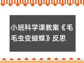 小班科學課教案《毛毛蟲變蝴蝶》反思