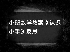 小班數(shù)學(xué)教案《認識小手》反思