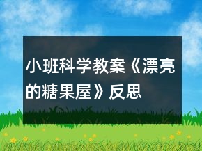 小班科學(xué)教案《漂亮的糖果屋》反思