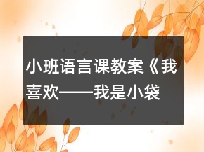 小班語言課教案《我喜歡――我是小袋袋》反思