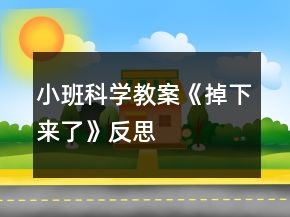 小班科學(xué)教案《掉下來(lái)了》反思