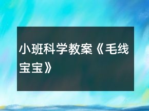 小班科學教案《毛線寶寶》