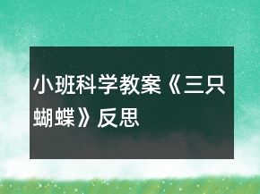 小班科學(xué)教案《三只蝴蝶》反思