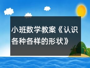 小班數(shù)學教案《認識各種各樣的形狀》反思
