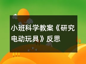 小班科學(xué)教案《研究電動(dòng)玩具》反思