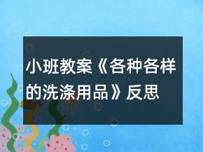 小班教案《各種各樣的洗滌用品》反思