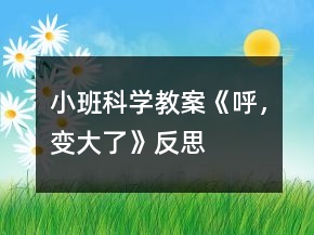 小班科學(xué)教案《呼，變大了》反思