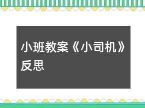 小班教案《小司機(jī)》反思