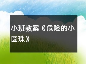 小班教案《危險的小圓珠》