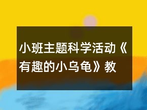 小班主題科學(xué)活動(dòng)《有趣的小烏龜》教學(xué)設(shè)計(jì)反思