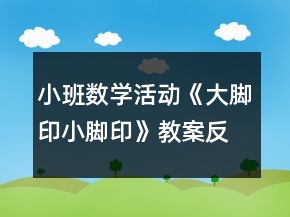 小班數(shù)學(xué)活動《大腳印小腳印》教案反思