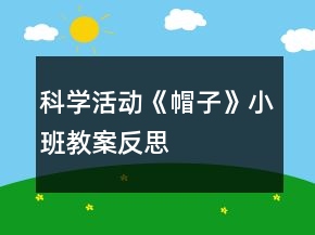 科學(xué)活動(dòng)《帽子》小班教案反思