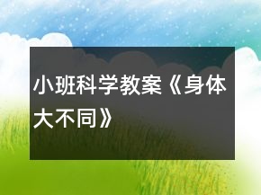 小班科學(xué)教案《身體大不同》