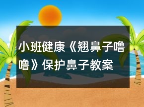 小班健康《翹鼻子嚕?！繁Ｗo(hù)鼻子教案反思