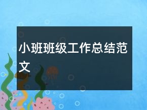 小班——班級工作總結范文