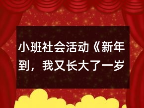小班社會活動《新年到，我又長大了一歲》教學設計反思