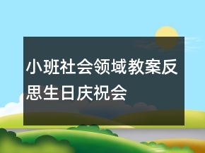 小班社會領(lǐng)域教案反思：生日慶祝會