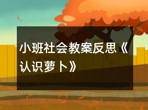 小班社會(huì)教案反思《認(rèn)識(shí)蘿卜》