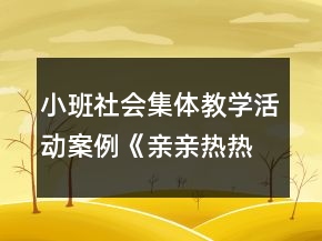 小班社會集體教學活動案例《親親熱熱在一起》教案反思