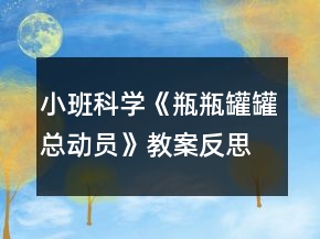 小班科學(xué)《瓶瓶罐罐總動員》教案反思