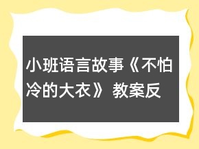 小班語(yǔ)言故事《不怕冷的大衣》 教案反思