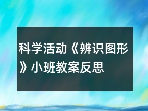 科學(xué)活動《辨識圖形》小班教案反思