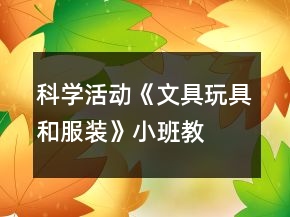 科學(xué)活動(dòng)《文具、玩具和服裝》小班教案物體分類