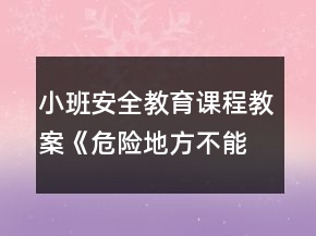 小班安全教育課程教案《危險地方不能玩》反思