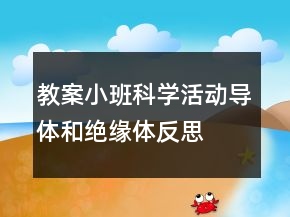 教案小班科學(xué)活動(dòng)：導(dǎo)體和絕緣體反思