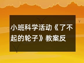 小班科學(xué)活動《了不起的輪子》教案反思
