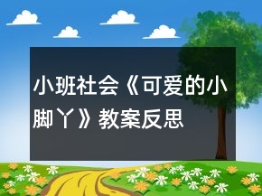 小班社會(huì)《可愛(ài)的小腳丫》教案反思