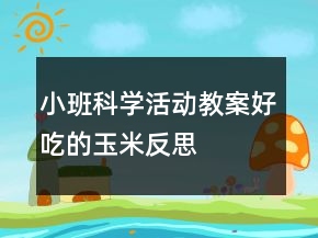 小班科學活動教案：好吃的玉米反思