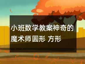 小班數(shù)學(xué)教案神奇的魔術(shù)師（圓形 方形 三角形）