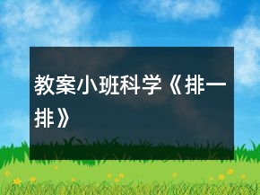 教案小班科學(xué)《排一排》