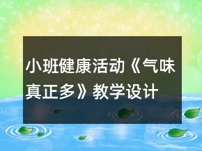 小班健康活動(dòng)《氣味真正多》教學(xué)設(shè)計(jì)反思