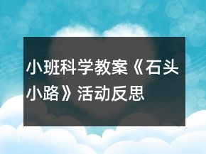 小班科學教案《石頭小路》活動反思
