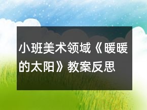 小班美術(shù)領(lǐng)域《暖暖的太陽(yáng)》教案反思