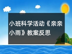 小班科學(xué)活動(dòng)《親親小雨》教案反思