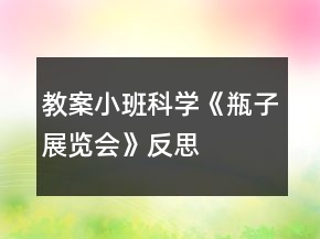 教案小班科學(xué)《瓶子展覽會》反思