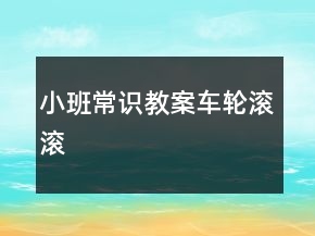 小班常識教案：車輪滾滾
