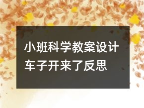 小班科學(xué)教案設(shè)計(jì) 車子開來了反思