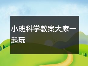 小班科學教案：大家一起玩